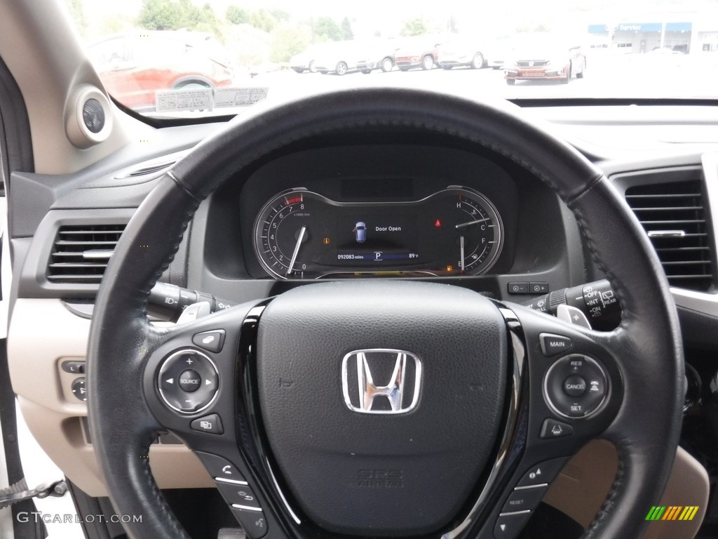 2016 Honda Pilot Touring AWD Black Steering Wheel Photo #139193110