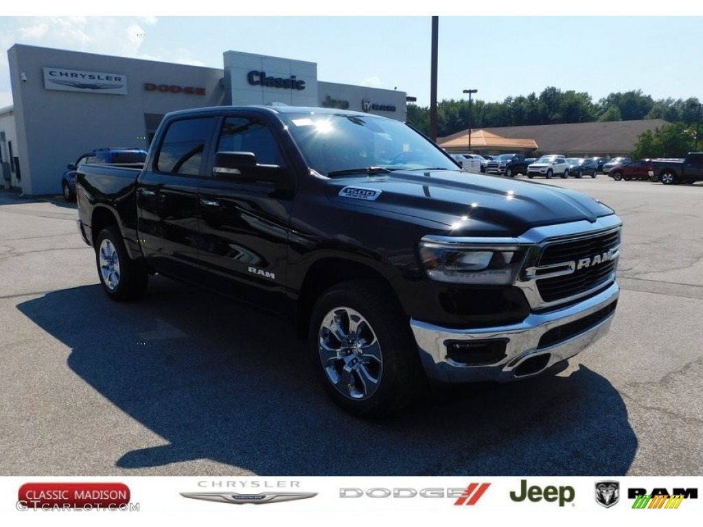 2020 1500 Big Horn Crew Cab 4x4 - Diamond Black Crystal Pearl / Black/Diesel Gray photo #1