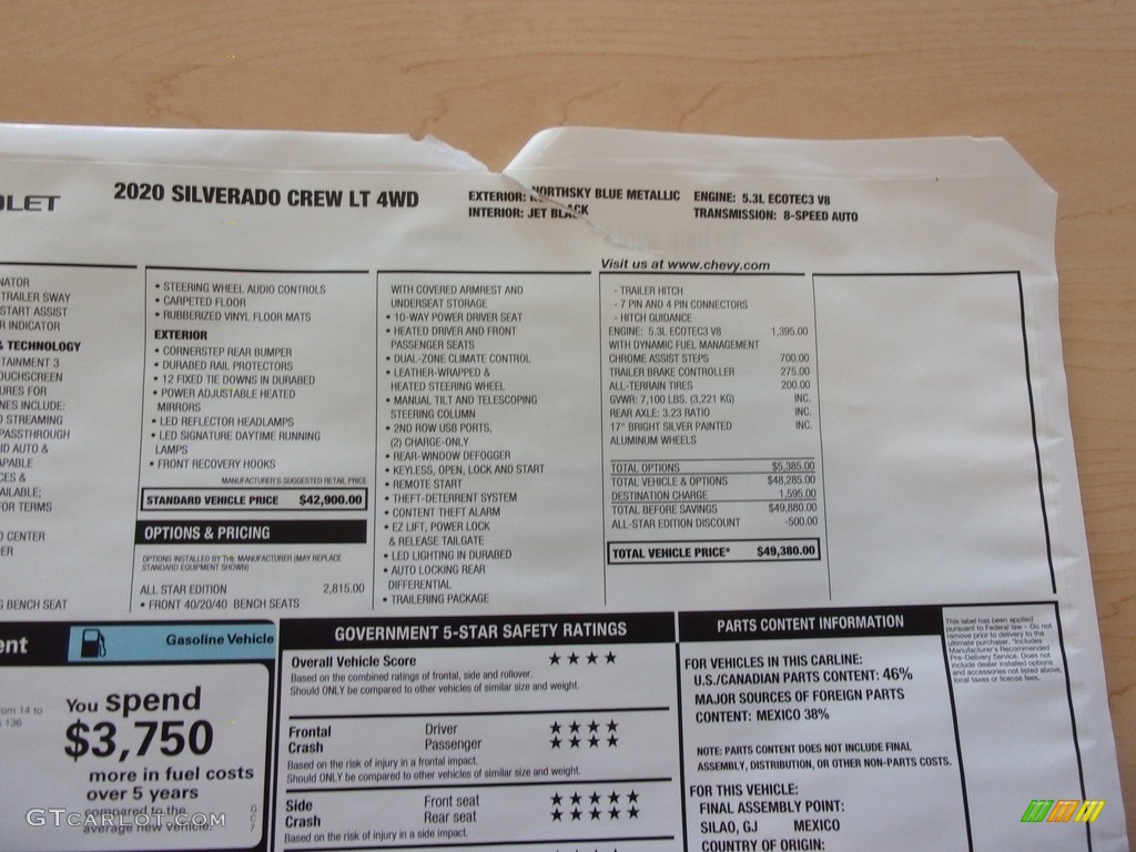 2020 Silverado 1500 LT Crew Cab 4x4 - Northsky Blue Metallic / Jet Black photo #31