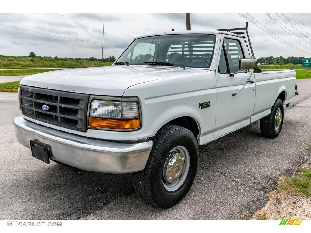 1997 F250 XLT Regular Cab - Oxford White / Blue photo #8