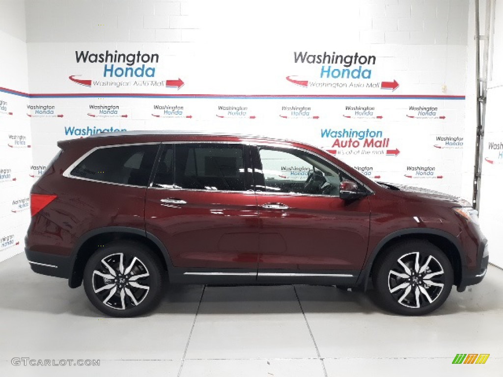 2021 Pilot Touring AWD - Deep Scarlet Pearl / Beige photo #1
