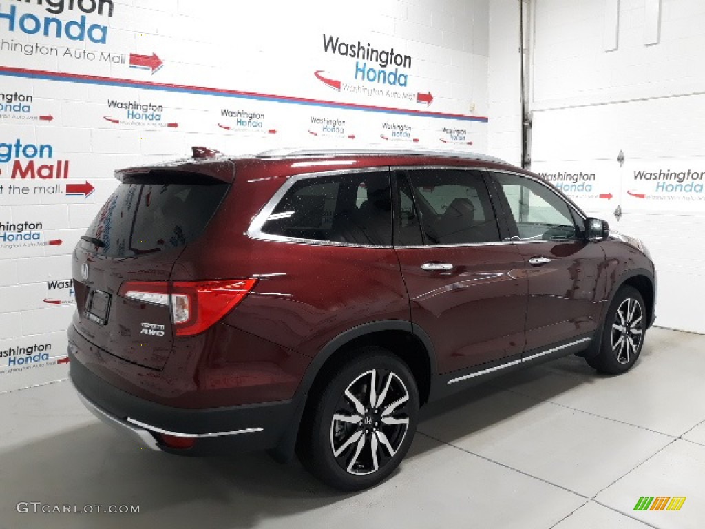 2021 Pilot Touring AWD - Deep Scarlet Pearl / Beige photo #3