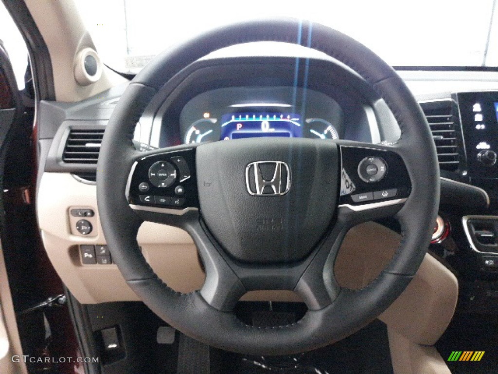 2021 Pilot Touring AWD - Deep Scarlet Pearl / Beige photo #5