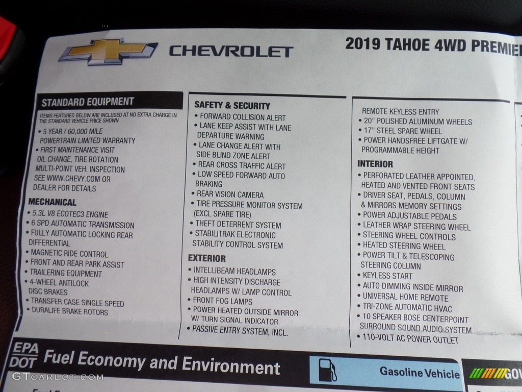 2019 Tahoe Premier 4WD - Black / Jet Black/Mahogany photo #62