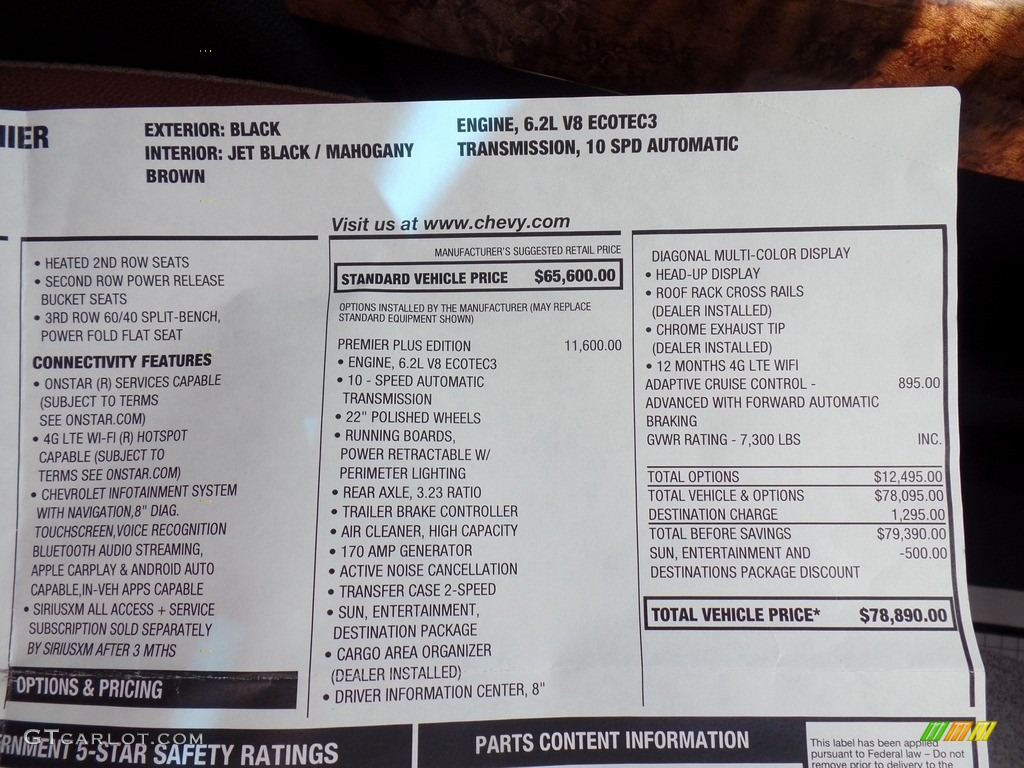 2019 Tahoe Premier 4WD - Black / Jet Black/Mahogany photo #63