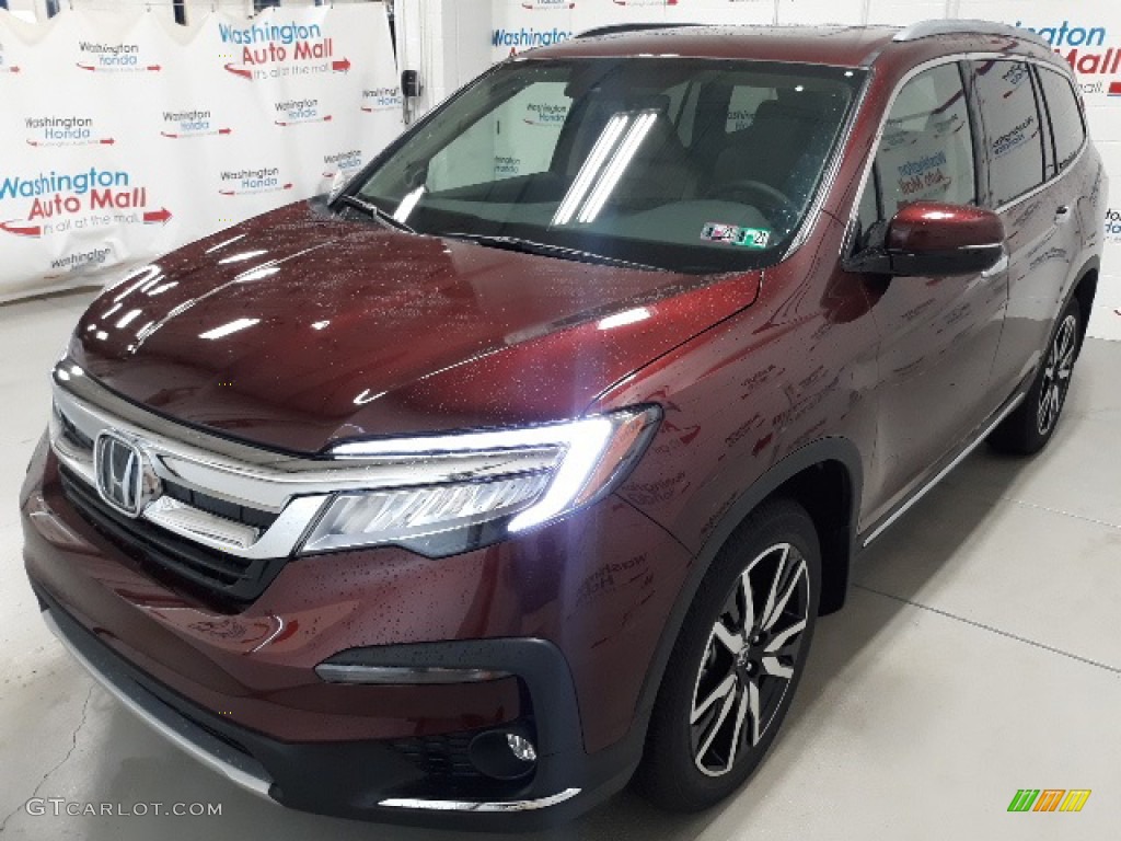 2021 Pilot Touring AWD - Deep Scarlet Pearl / Beige photo #29