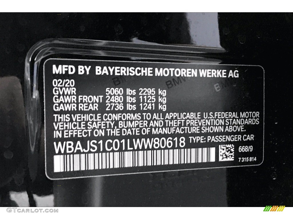 2020 5 Series 540i Sedan - Jet Black / Black photo #18