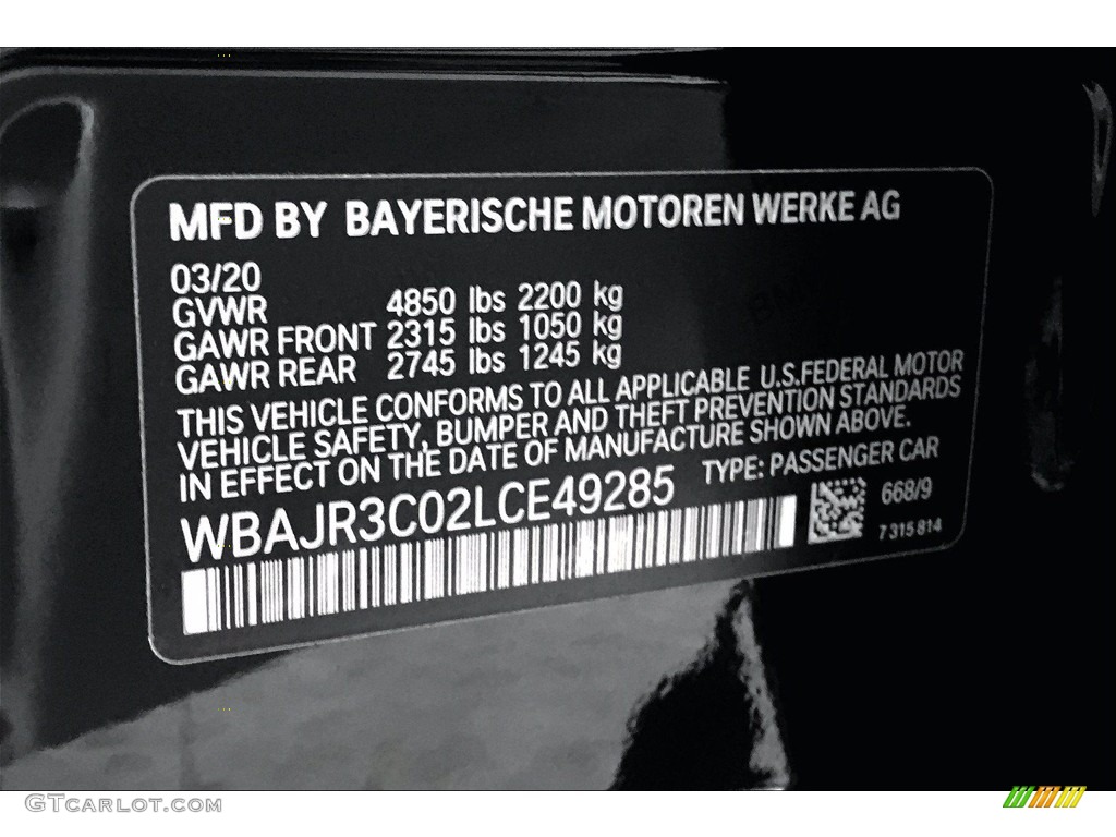 2020 5 Series 530i Sedan - Jet Black / Black photo #18