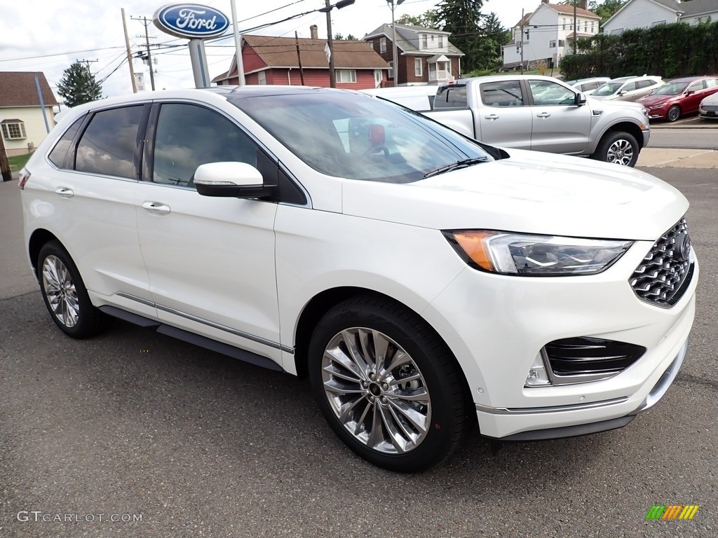 Star White Metallic Tri-Coat 2020 Ford Edge Titanium AWD Exterior Photo #139216817