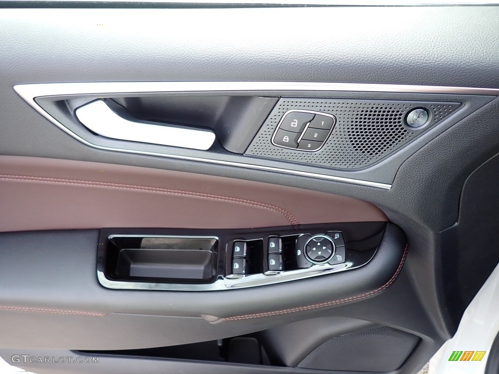 2020 Ford Edge Titanium AWD Titanium Ebony/Brunello Door Panel Photo #139216950