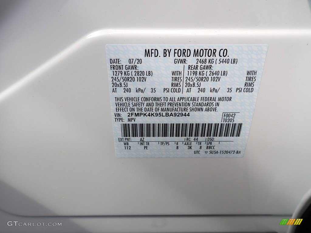 2020 Edge Color Code AZ for Star White Metallic Tri-Coat Photo #139216967