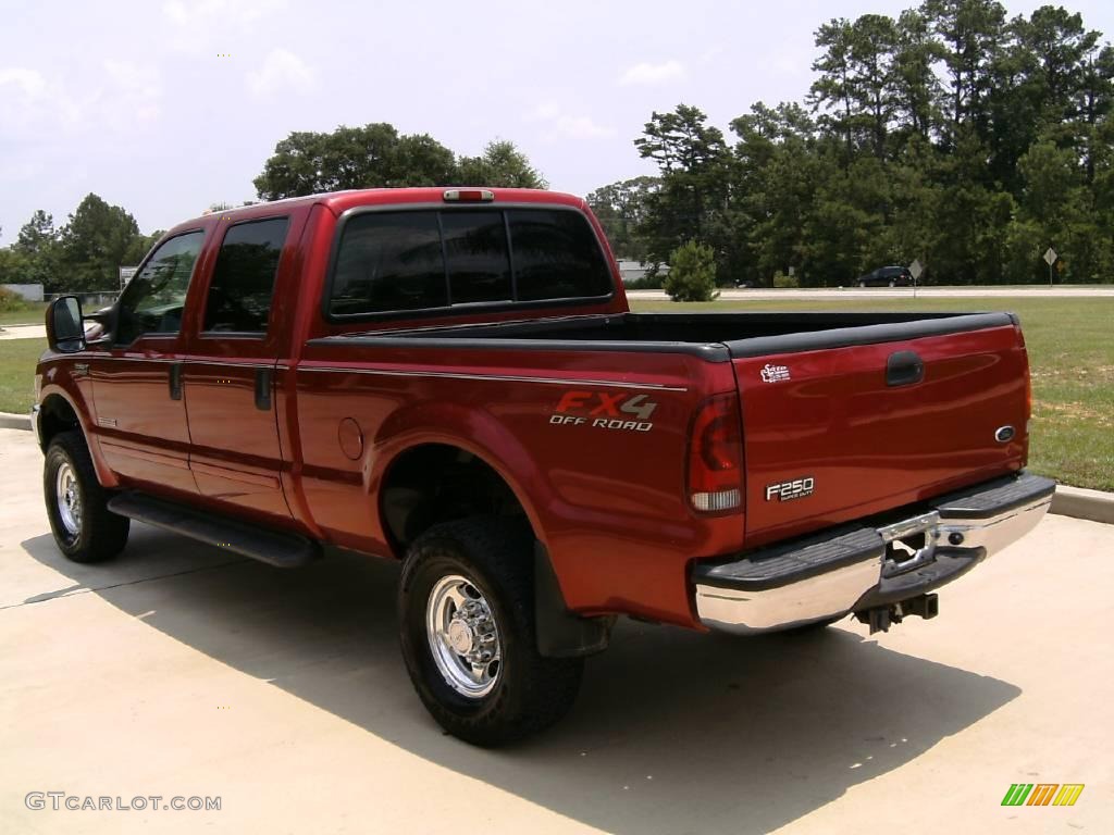 2003 F250 Super Duty Lariat Crew Cab 4x4 - Toreador Red Metallic / Medium Parchment Beige photo #5