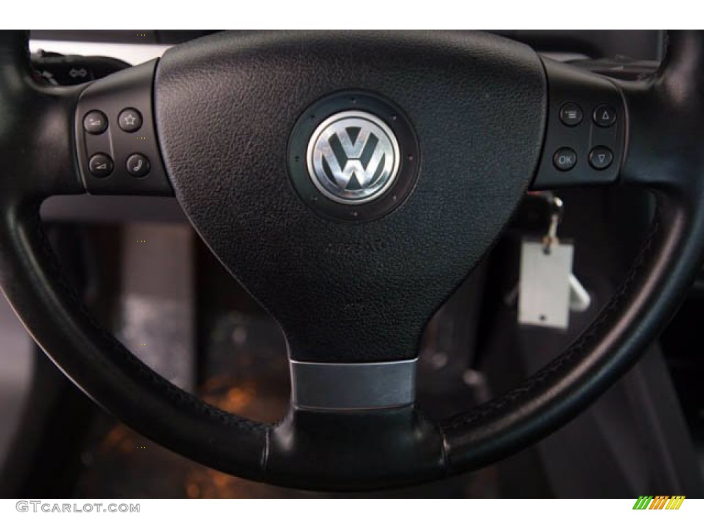 2009 Volkswagen Jetta SEL SportWagen Anthracite Steering Wheel Photo #139222713