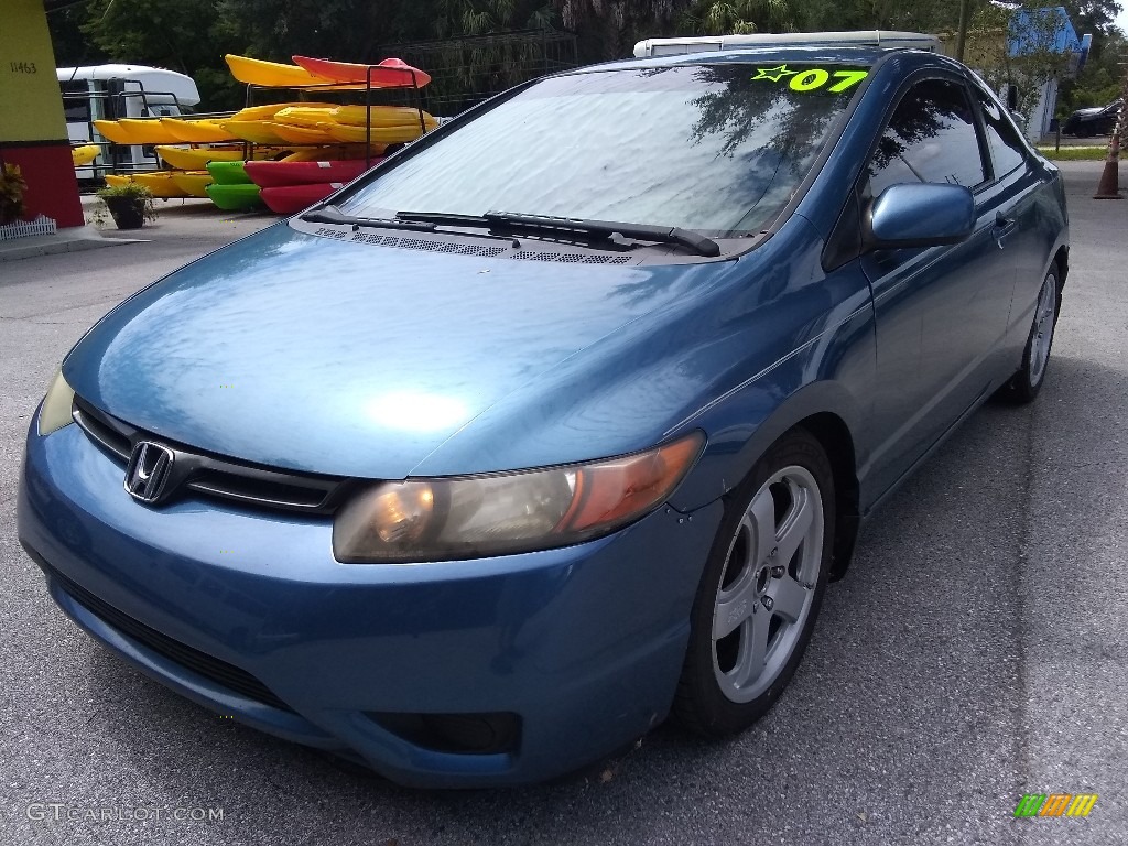 2008 Civic LX Coupe - Atomic Blue Metallic / Gray photo #7