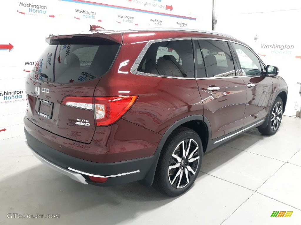 2021 Pilot Elite AWD - Deep Scarlet Pearl / Beige photo #3