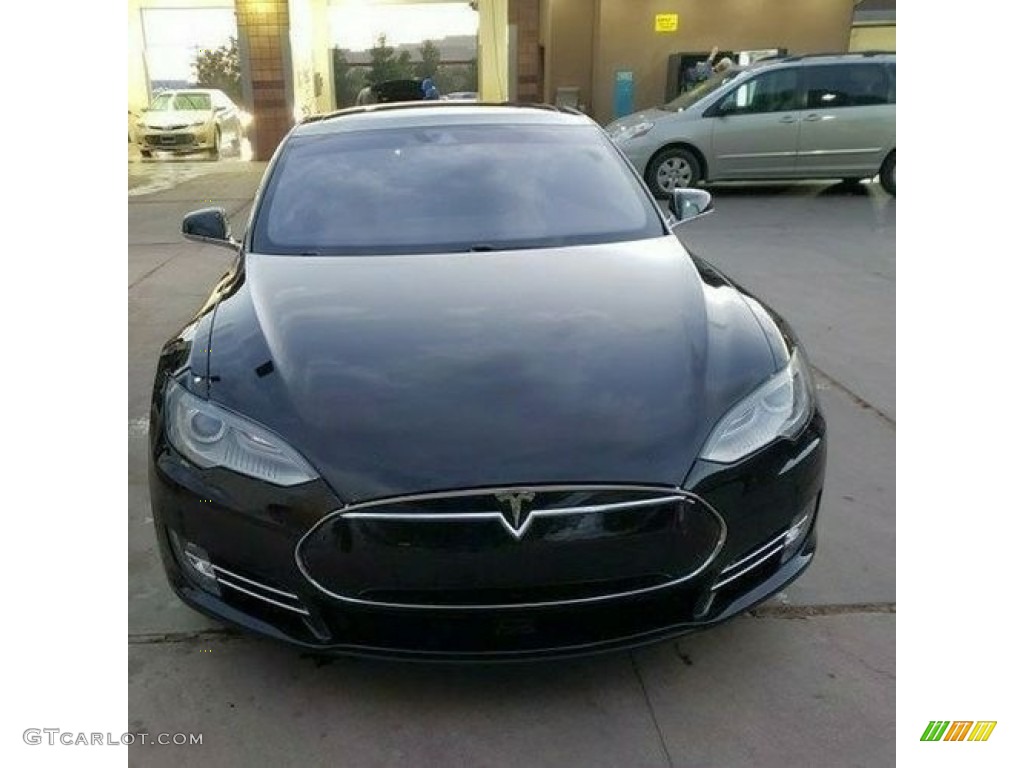 2015 Model S 90 - Solid Black / Tan photo #6