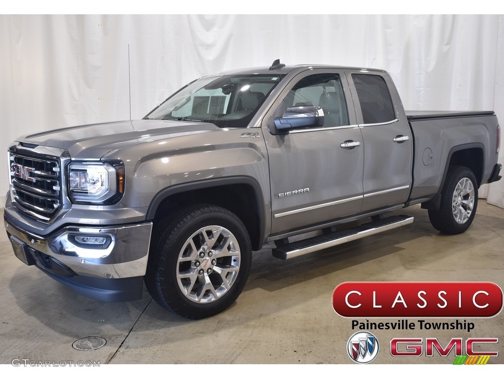2017 Sierra 1500 SLT Double Cab 4WD - Pepperdust Metallic / Jet Black photo #1