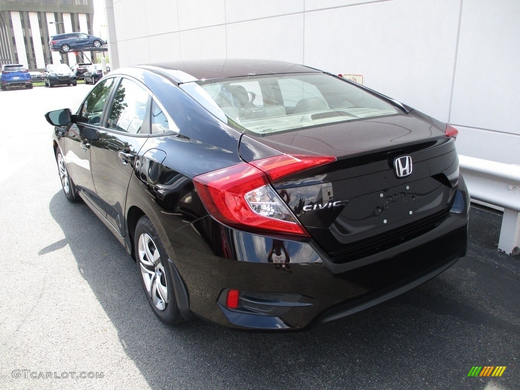 2018 Civic LX Sedan - Burgundy Night Pearl / Gray photo #3