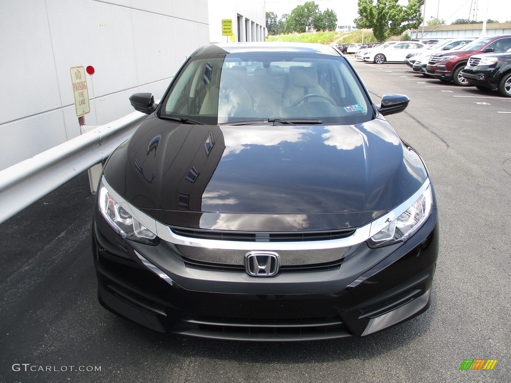 2018 Civic LX Sedan - Burgundy Night Pearl / Gray photo #8