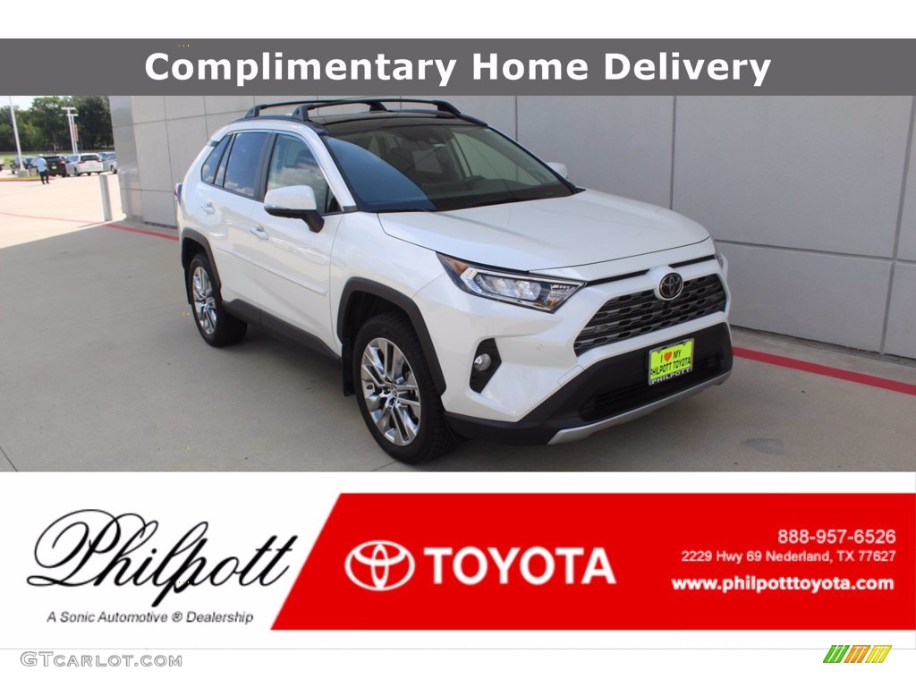 2019 RAV4 Limited - Blizzard White Pearl / Black photo #1