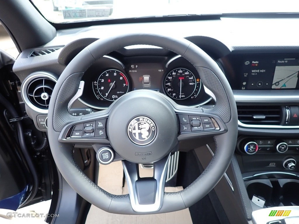 2020 Alfa Romeo Stelvio TI Sport AWD Black Steering Wheel Photo #139241763