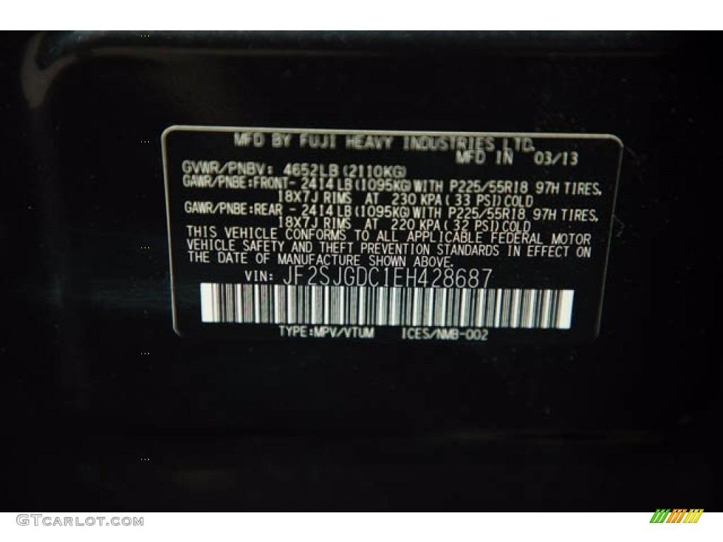 2014 Forester 2.0XT Premium - Dark Gray Metallic / Black photo #38