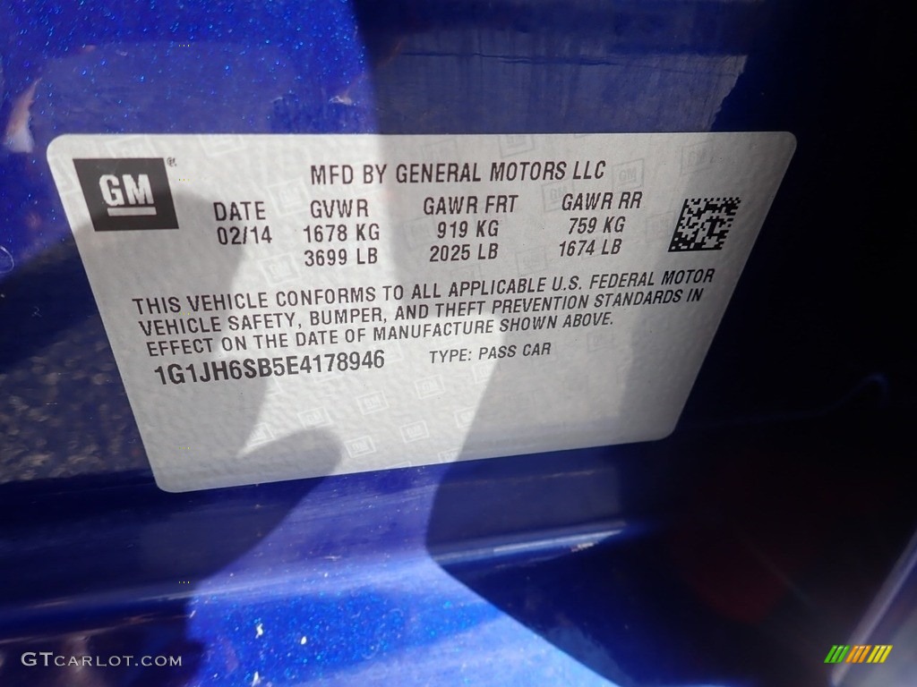 2014 Sonic RS Hatchback - Blue Topaz Metallic / RS Jet Black photo #28