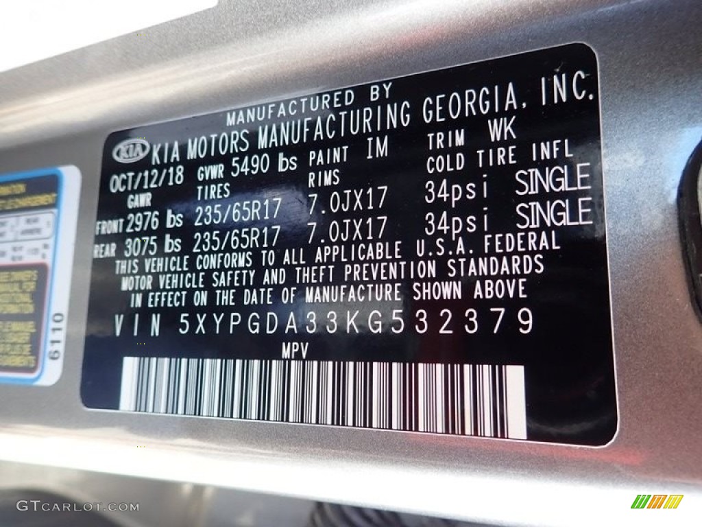 2019 Sorento LX AWD - Titanium Silver / Satin Black photo #28