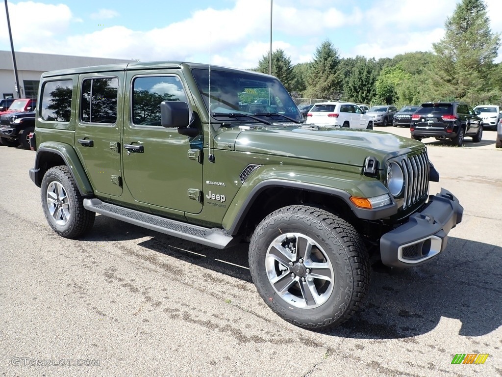 Sarge Green 2020 Jeep Wrangler Unlimited Sahara 4x4 Exterior Photo #139247728