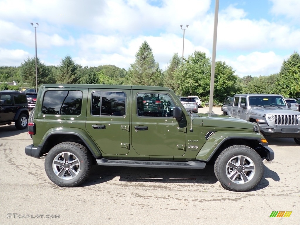 Sarge Green 2020 Jeep Wrangler Unlimited Sahara 4x4 Exterior Photo #139247749