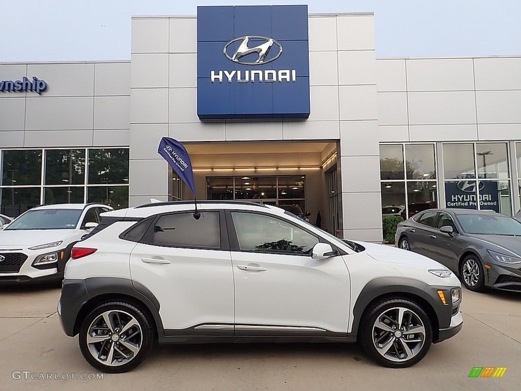 Chalk White 2020 Hyundai Kona Limited AWD Exterior Photo #139247977