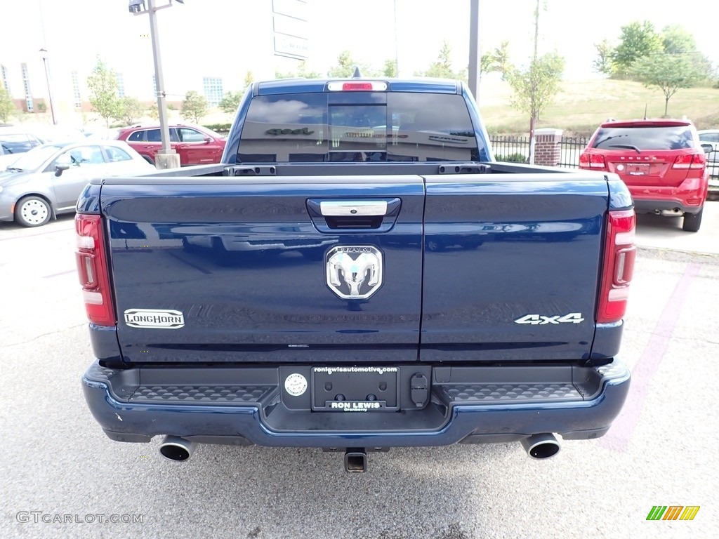 2020 1500 Longhorn Crew Cab 4x4 - Patriot Blue Pearl / Light Frost Beige/Mountain Brown photo #6