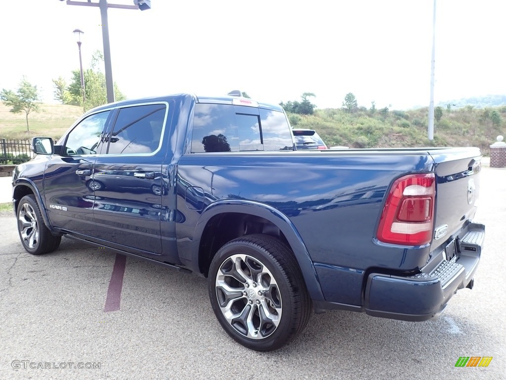 2020 1500 Longhorn Crew Cab 4x4 - Patriot Blue Pearl / Light Frost Beige/Mountain Brown photo #8