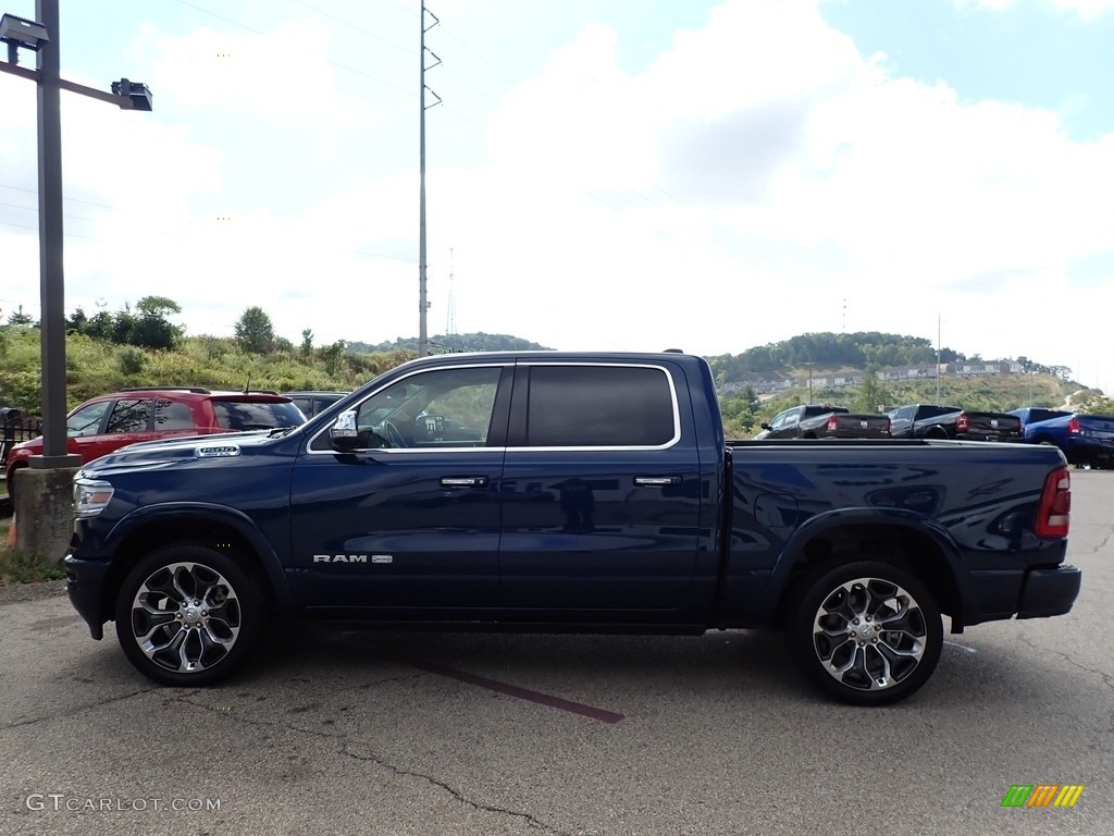 2020 1500 Longhorn Crew Cab 4x4 - Patriot Blue Pearl / Light Frost Beige/Mountain Brown photo #9