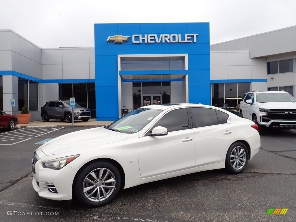 2014 Q 50 3.7 AWD Premium - Moonlight White / Graphite photo #1