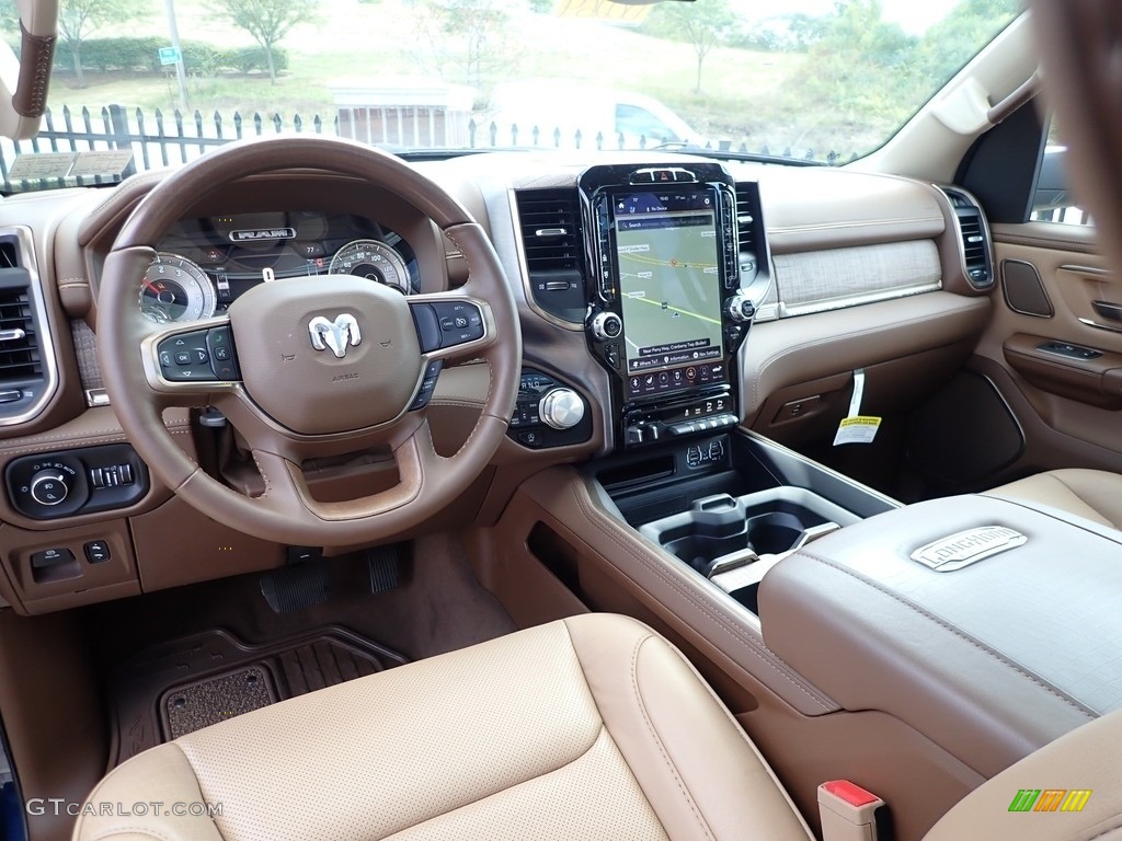 2020 1500 Longhorn Crew Cab 4x4 - Patriot Blue Pearl / Light Frost Beige/Mountain Brown photo #14