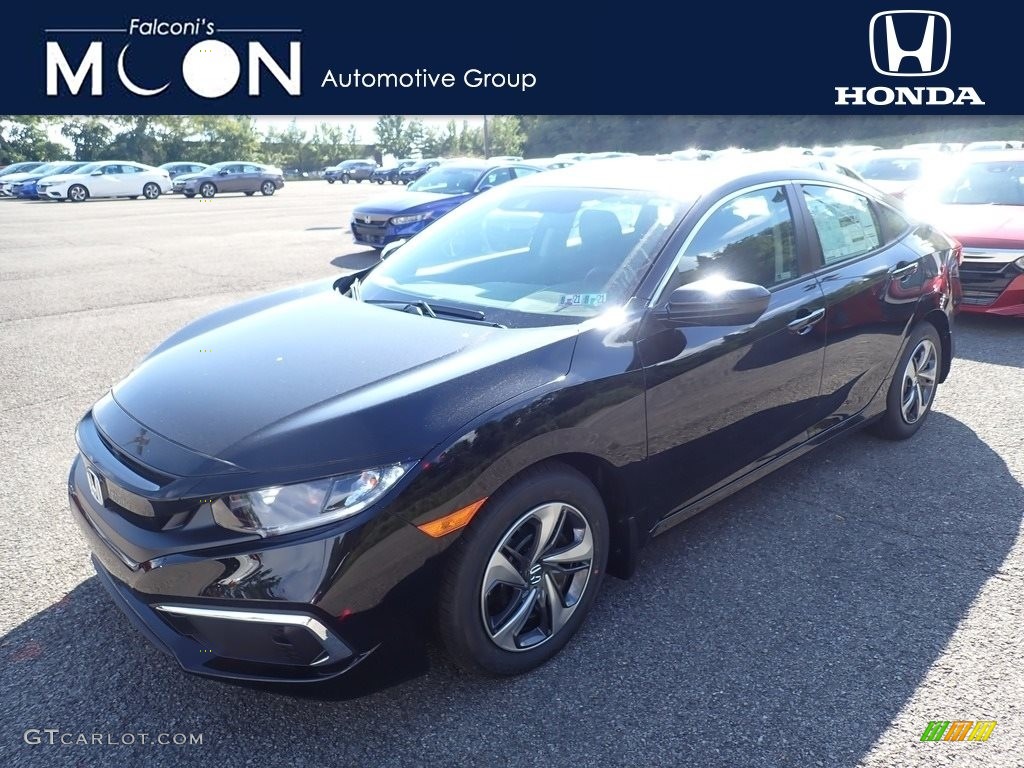 2020 Civic LX Sedan - Crystal Black Pearl / Black photo #1