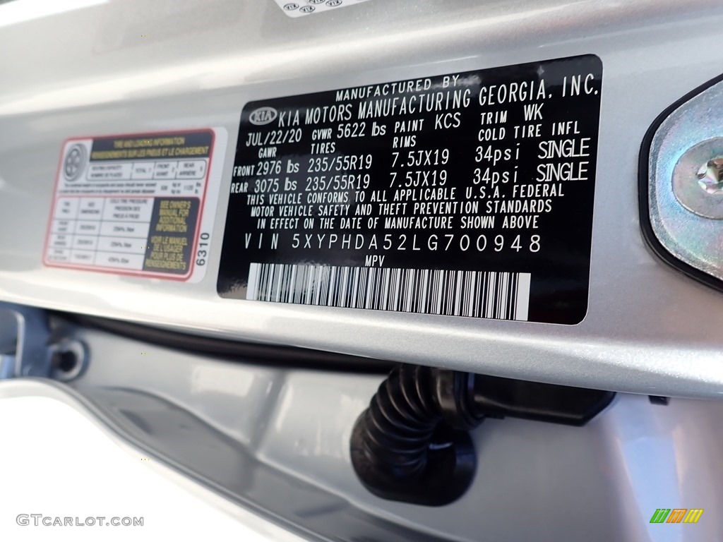 2020 Kia Sorento EX AWD Color Code Photos