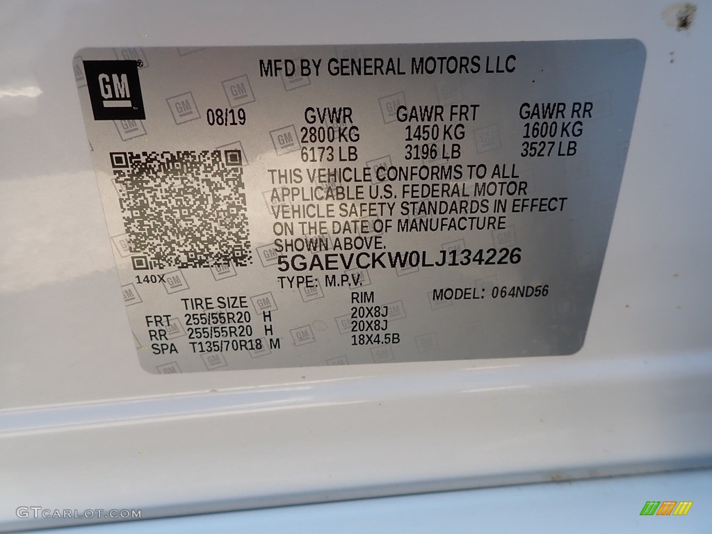 2020 Enclave Avenir AWD - White Frost Tricoat / Chestnut photo #15