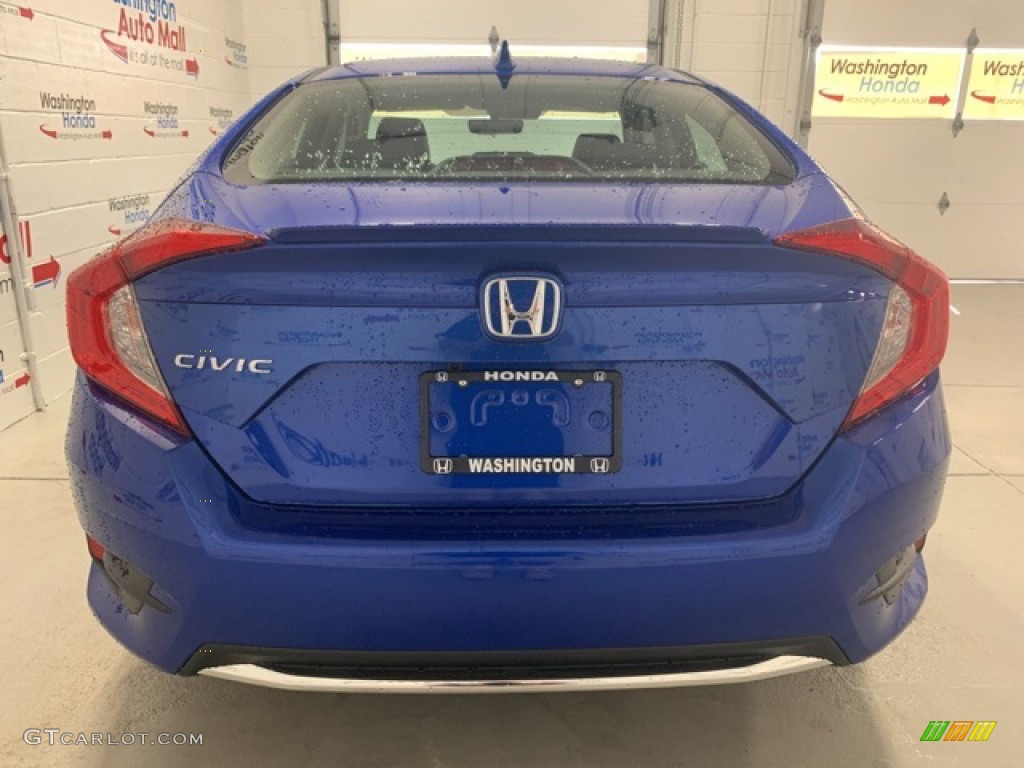 2020 Civic EX-L Sedan - Aegean Blue Metallic / Black photo #36