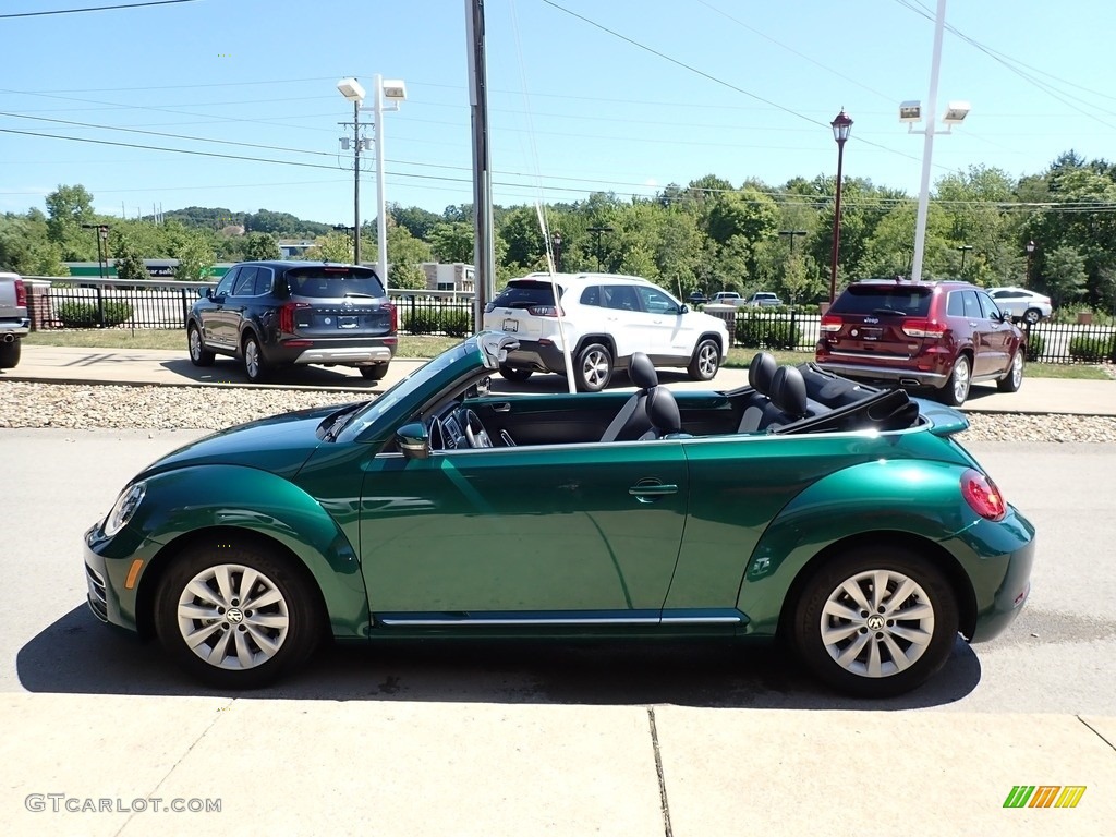 2017 Beetle 1.8T SE Convertible - Bottle Green Metallic / Dune Gray/Black photo #6