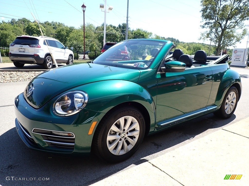 2017 Beetle 1.8T SE Convertible - Bottle Green Metallic / Dune Gray/Black photo #7