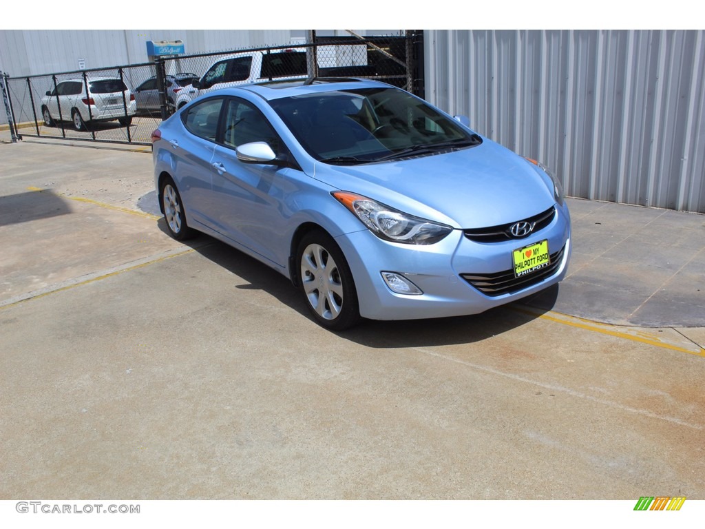 2013 Elantra Limited - Blue Sky Metallic / Beige photo #2