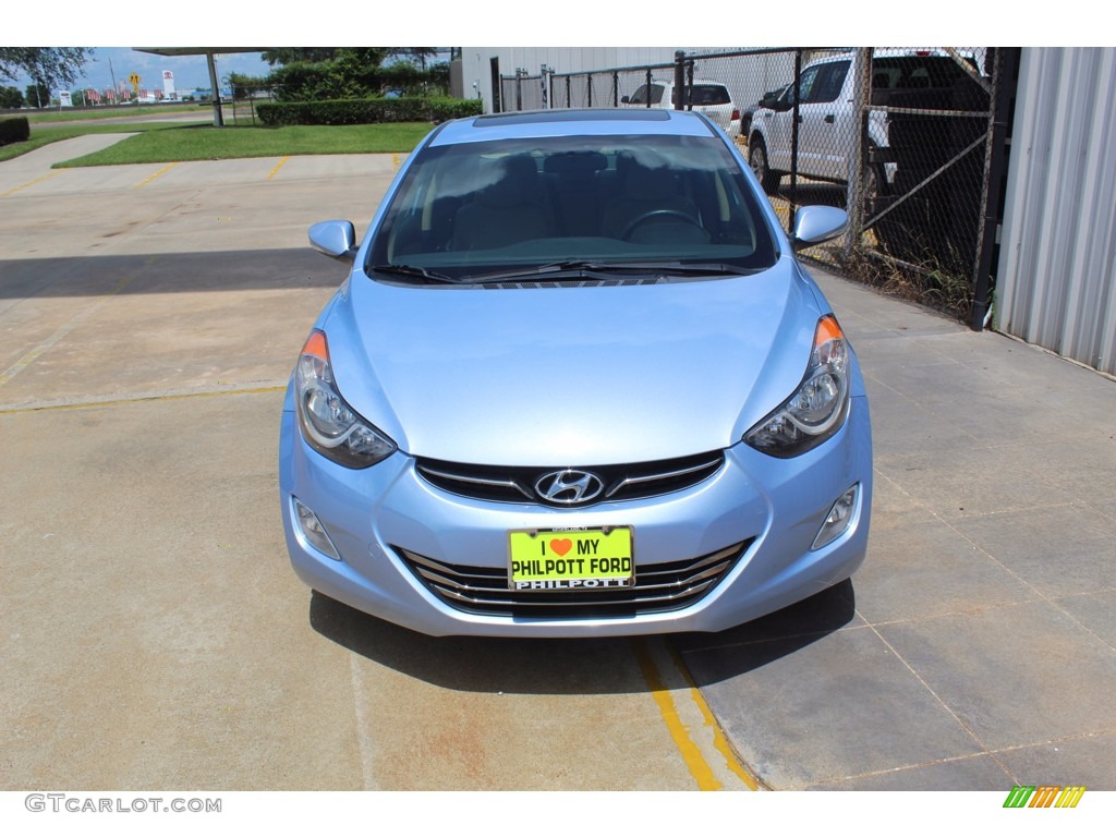 2013 Elantra Limited - Blue Sky Metallic / Beige photo #3