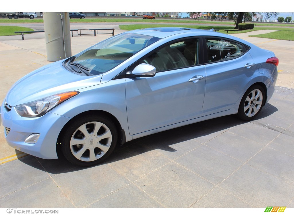 2013 Elantra Limited - Blue Sky Metallic / Beige photo #7