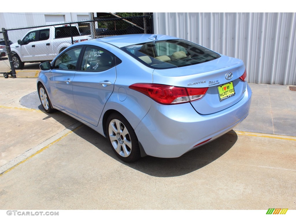 2013 Elantra Limited - Blue Sky Metallic / Beige photo #8