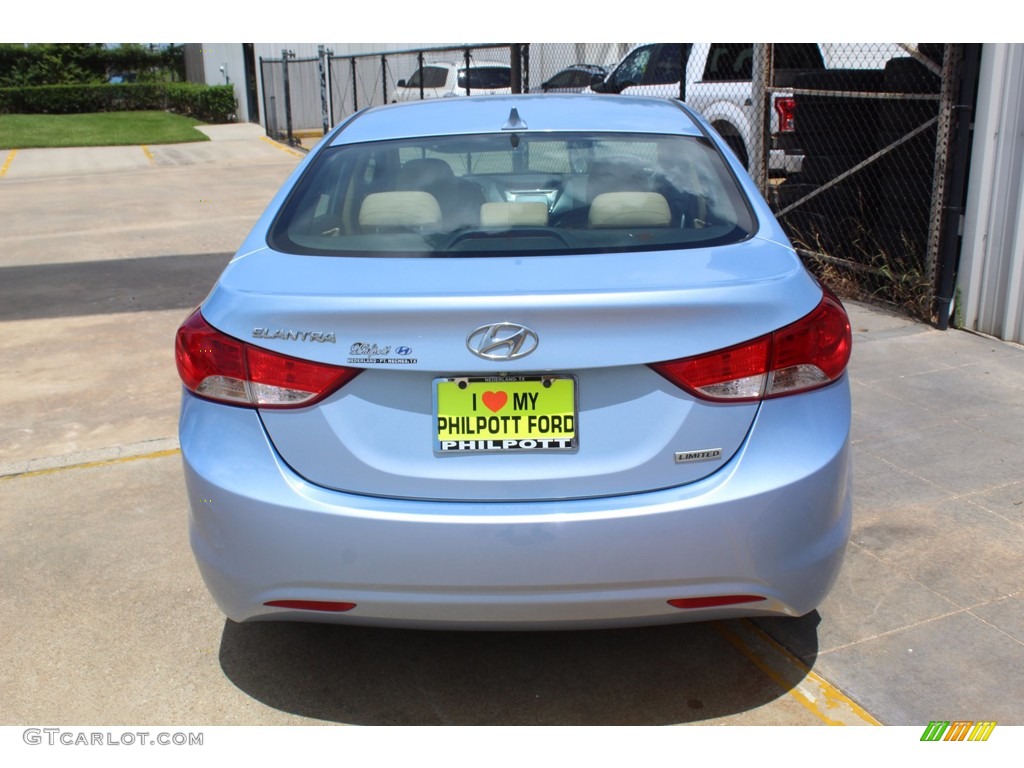 2013 Elantra Limited - Blue Sky Metallic / Beige photo #9