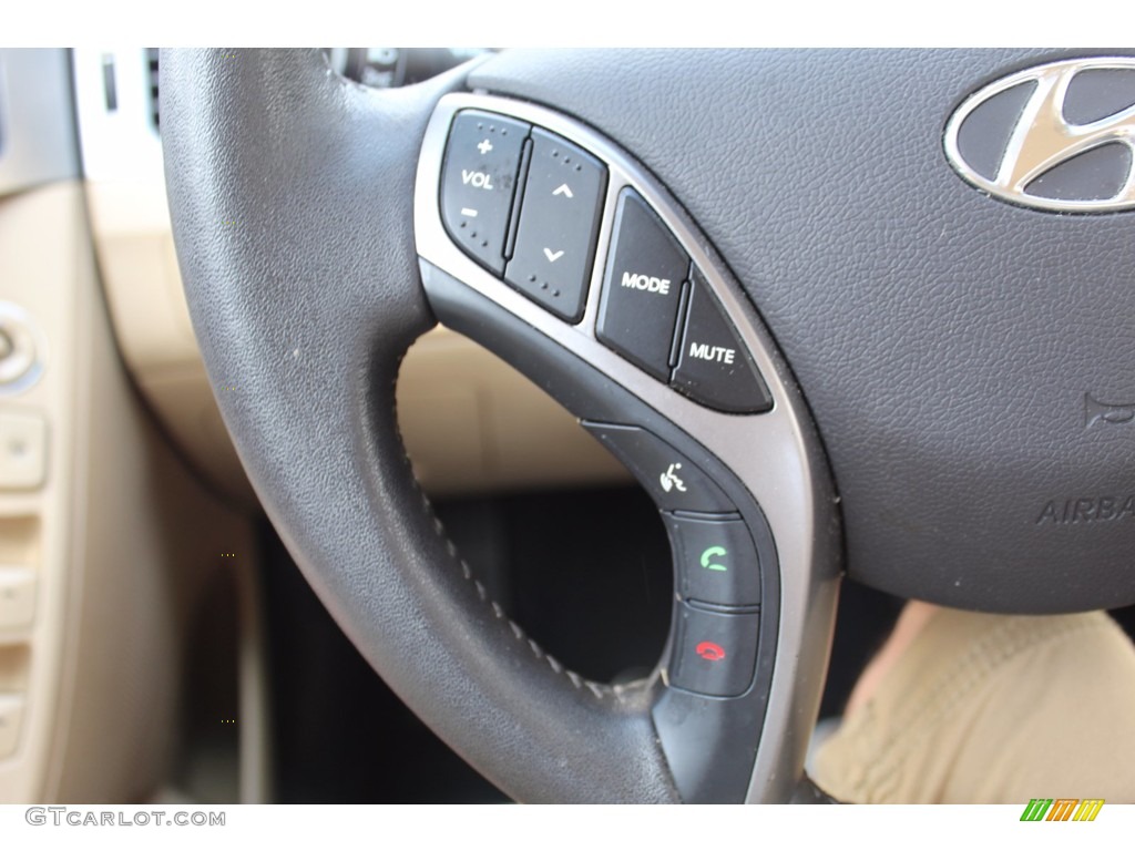 2013 Elantra Limited - Blue Sky Metallic / Beige photo #16