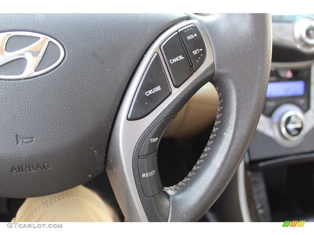 2013 Elantra Limited - Blue Sky Metallic / Beige photo #17