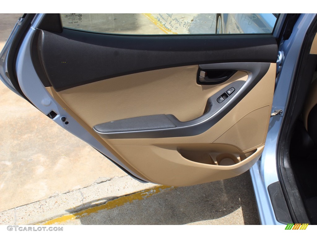 2013 Elantra Limited - Blue Sky Metallic / Beige photo #24